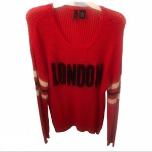 Ultra Flirt Red Knitted London Sweater Size XL